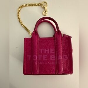 Marc Jacobs The Nano Tote Bag Charm Lipstick Pink / Leather / Gold Chain